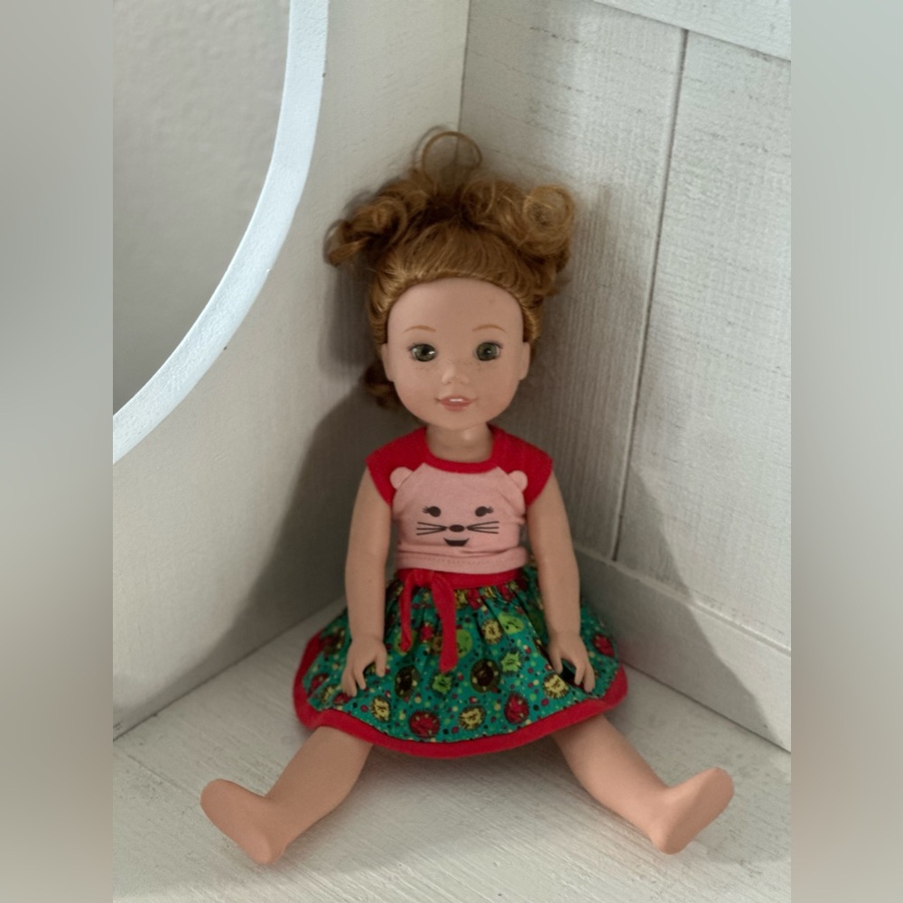 American Girl Doll Wellie Wishers Willa Doll Original Meet Outfit in excellent